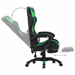 Acheter Maison Chic Fauteuil de jeux vidéo avec repose-pied,Fauteuil Gamer du Bureau Vert et noir Similicuir -MN57976