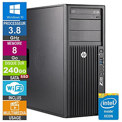 HP Z220 E3-1240v2 3.80GHz 8Go/240Go SSD Quadro K2000 Wifi W10 - Reconditionné