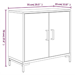 vidaXL Buffet Noir 75x35x70 cm Bois de pin massif pas cher