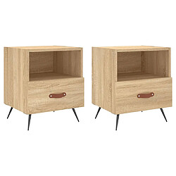 Maison Chic Lot de 2 Tables de chevet,Table de nuit,Table d'appoint pour salon chêne sonoma 40x35x47,5 cm -MN57023