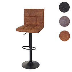 Mendler Tabouret de bar HWC-B13, tabouret de bar, imitation daim ~ vintage marron clair