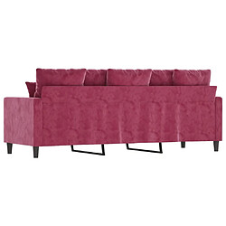 Maison Chic Canapé à 3 places,Canapé droit,Sofa de Salon,Banquette Rouge bordeaux 180 cm Velours -GKD528623 pas cher