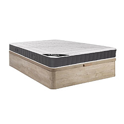 Vente-Unique Ensemble 160 x 200 cm sommier coffre naturel clair + matelas ressorts ensachés accueil mémoire de forme ép.27cm - ATLANTIDE de YSMÉE