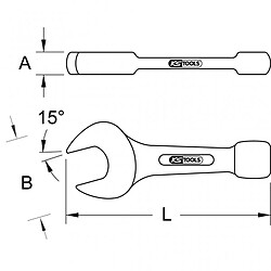 KS TOOLS 517.2210 Clé à fourches à frapper 210mm