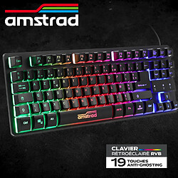 Pack Pro Gamer AMSTRAD LEGENDS 6 pièces: Clavier, Souris, tapis, casque, convertisseur compatible PC/PS4/Xbox one/Switch/PC