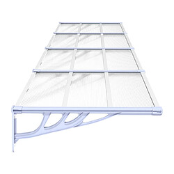 Avis vidaXL Auvent de porte Gris et transparent 396x90 cm Polycarbonate