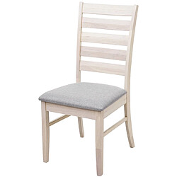 Decoshop26 Lot de 2 chaises de salle à manger cuisine chaise tissu gris et bois massif clair 04_0000399