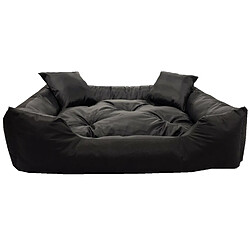 Lit pour chien et chat avec coussin Ecco Nylon imperméable lavable Dimensions intérieures : 115x90 / Dimensions extérieures : 130x105cm, Noir 