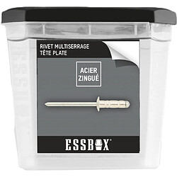 Rivets standards ESSBOX SCELL-IT Alu/Acier - Tête plate - Ø4 mm x 12 mm - Boite de 500 - EX-9445124012