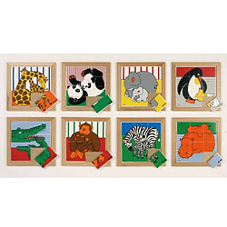 Educo Puzzle animal Maman et leurs bébés: le lot de 4 puzzles - jeu Montessori 