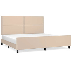 Maison Chic Cadre/structure de lit avec tête de lit pour adulte - Lit Moderne Chambre Cappuccino 200x200 cm Similicuir -MN93512