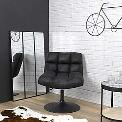 The Home Deco Factory Fauteuil vintage style industriel en polyuréthane noir.