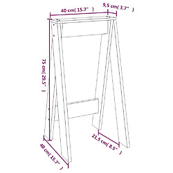 vidaXL Tabourets lot de 2 noir 40x40x75 cm bois massif de pin pas cher