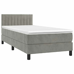 Avis Sommier à lattes LED,Cadre à lattes de lit avec matelas pour Adulte Gris clair 100x200 cm -MN34120