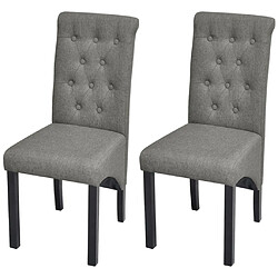 vidaXL Chaises à manger lot de 2 gris clair tissu 