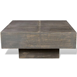 Maison Chic Tabls basse,Table Console pour salon carrée Marron foncé Bois massif de manguier -MN78963