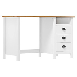 Maison Chic Bureau solide,Table de travail,Bureau d'ordinateur Hill avec 3 tiroirs 120x50x74 cm Pin solide -GKD28011