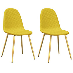 vidaXL Chaises à manger lot de 2 Jaune moutarde Velours