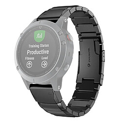 Wewoo Bracelet pour montre connectée de poignet en acier à démontage rapide Garmin Fenix 5S 20mm Noir