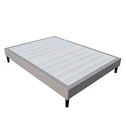 King Of Dreams Sommier Tapissier Gris 160x200 déhoussable housse lavable - revetement Tissu PVC 