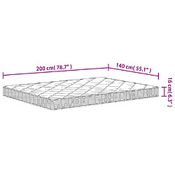 vidaXL Matelas en mousse moyennement doux 140x200 cm pas cher