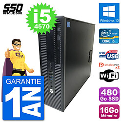 PC HP EliteDesk 800 G1 Core i5-4570 RAM 16Go SSD 480Go Windows 10 Wifi · Occasion 