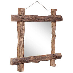 Acheter vidaXL Miroir à bûches Naturel 70x70 cm bois de teck recyclé