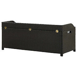 Maison Chic Banc de rangement | Meuble de rangement d'Entrée | Coffres d'Intérieur de jardin 120 cm Résine tressée Noir -MN23513 pas cher