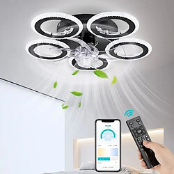 FIMEI Ventilateur de plafond LED 6 vitesses ventilateur silencieux avec éclairage dimmable 3 couleurs 