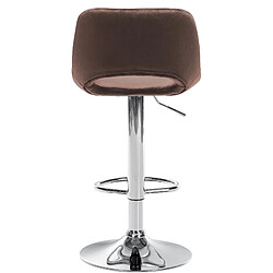 Decoshop26 Tabourets de bar chaises haute x2 avec repose-pieds en velours marron piètement métallique chromé 10_0004076 pas cher