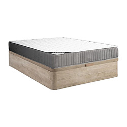 Vente-Unique Ensemble 160 x 200 cm sommier coffre naturel clair + matelas mousse HR et accueil latex ép.30cm - MALINO de YSMÉE