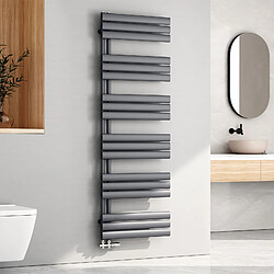 EMKE Radiateur Panneau, Sèche-serviette eau Chaude, Porte-Serviettes Pour Le Chauffage de la Salle de Bain, Chauffe Serviettes à Température Constante, 170x60cm, 823W, Anthracite