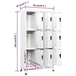 vidaXL Armoire à casiers Blanc 90x45x180 cm Acier pas cher