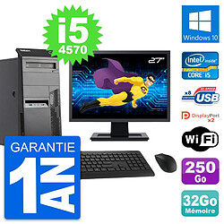 PC Tour Lenovo M83 Ecran 27" Intel i5-4570 RAM 32Go Disque 250Go Windows 10 Wifi - Occasion