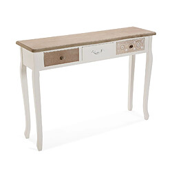 Versa Meuble d'entrée étroit, Table console Boedo 109x30x78,5cm,Bois, marron et blanc