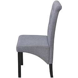 Avis Decoshop26 Lot de 4 chaises de salle à manger cuisine dossier capitonné en tissu gris clair CDS021520