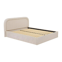 Vente-Unique Lit coffre 200 x 200 cm - Tissu bouclette - Beige - FIREZA