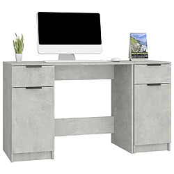 Acheter Maison Chic Bureau avec armoire latérale de rangement,Table de travail,Table d'étude Gris béton Bois d'ingénierie -GKD99962