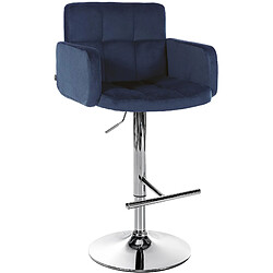 Non Tabouret de bar Los Angeles velours chrome