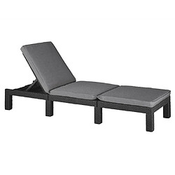 Keter Chaise longue avec coussin Daytona Graphite