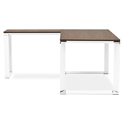 Avis Alterego Bureau d'angle design 'XLINE' en bois finition Noyer et métal blanc (angle au choix) - 160 cm