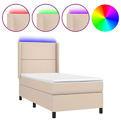 vidaXL Sommier à lattes de lit matelas LED Cappuccino 100x200 cm