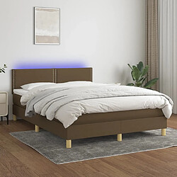 Sommier à lattes,Cadre à lattes de lit pour Adulte matelas et LED Marron foncé 140x200 cm -MN41737