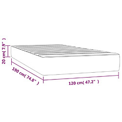 vidaXL Matelas de lit à ressorts ensachés gris foncé 120x190x20 cm pas cher