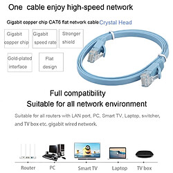 Wewoo Câble réseau LAN plat Ethernet Orange ultra-plat 3m CAT6, cordon RJ45 pas cher