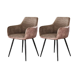 Avis Lisa Design Lormi - lot de deux fauteuils - en velours côtelé et velours - taupe