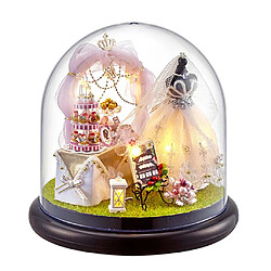 Kit Miniature DIY Maison de poupée en bois Glassball pour mariage, cadeau amoureux pas cher