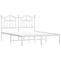 Acheter Maison Chic Lit adulte - Cadre de lit métal avec tête de lit pour chambre blanc 135x190 cm -MN99629