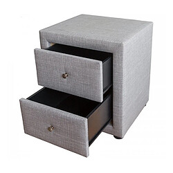 Homestyle4U Table de chevet Gris Tissu