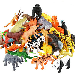 Universal 3 cm 53 pcs/set Mini Animal World Zoo Modèle Graphique Action Jouet Set Animation Simulation Animaux Mignon Plastique Collection Jouet pour Enfants | Action Données(Coloré)